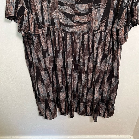 Good Luck Gem Fit & Flare Dress Black Brown Geometric - Picture 3 of 9